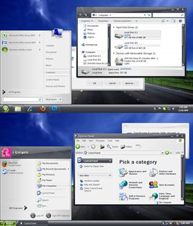 Noire Windows XP, Windows Vista, Windows 7