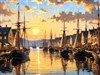 harbor at sunset