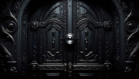 a dark door