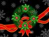 Christmas wreath on black background by: ailime