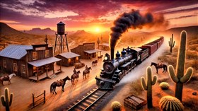 4K Old West Train Arrival
