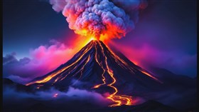 4K Volcano Erupting