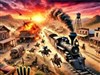 4K Old West Town Fire