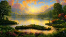 4K Beautiful Lake Sunrise