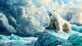 4K Polar Bear Ice Flow