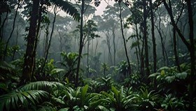 4k Misty Tropical Forest