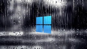 Windows 11 OS under heavy rain