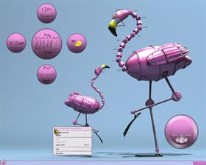 tin flamingos