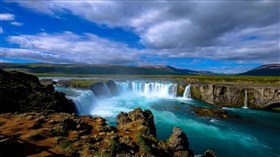 Dazzling Aqua River Falls