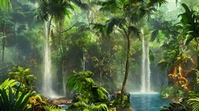 4K Jungle Falls Lagoon