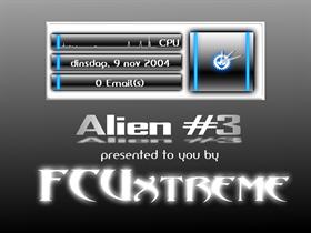 Alien Black on White Analog Clock