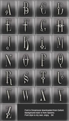 Silver on Black Monograms