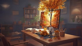 Surreal Fall Raking
