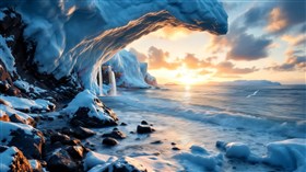 Icy Ocean Sunset