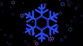4K Neon Snowflakes
