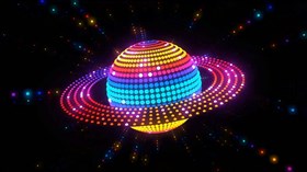 4K Neon Saturn