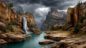 4K River Canyon Falls