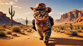 4K Cowboy Cat