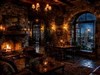 4K Stone Inn Rainy Night