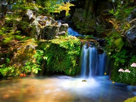 colourful waterfall