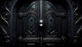 a dark door