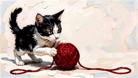 a bright red ball of yarn