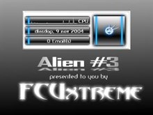 Alien Black on White Analog Clock