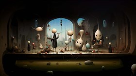 Fantasized alchemists laboratory