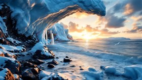 Icy Ocean Sunset
