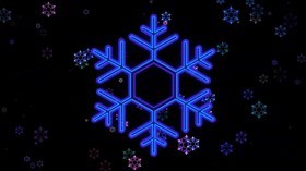 4K Neon Snowflakes