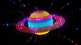4K Neon Saturn