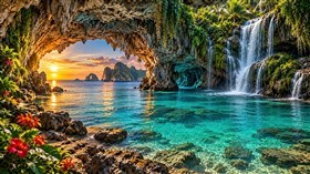 4K Lagoon Sunset