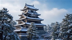 Japanese Castle in the Snow