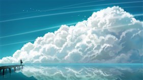 Girl with Sea and Clouds